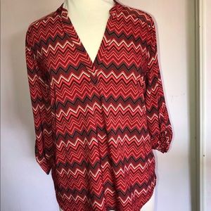 Reddish chevron print Blouse